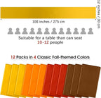 Aneco 12 Pack Satin Table Runner 12 x 108 Inch Fall Autumn Long Wedding Satin Silk Table Runner for Thanksgiving Halloween Party Decoration Wedding Banquet Graduations Birthday