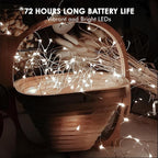 12 Pack Fairy Lights Battery Operated String Lights，7FT 20LED Waterproof Silver Wire Christmas Lights Outdoor,Firefly Mini Lights for Bedroom Party Birthday Wedding Home Decor