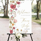 Wildflower Floral Spring Wedding Welcome Signs, Welcome Sign Wedding, Customized Wedding Welcome Sign, Custom Wedding Welcome Sign