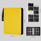 4 Pocket Card Binder, Premium Zip Trading Card Binder, 400 Double Sided Pocket PU Card Collection Binder, Collector Card Album, Card Folder for MTG, TCG, Sports Cards, Game Cards (Yellow)