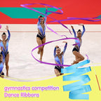 Yilloog Ribbon Dancing Wands Party Favors, 78.7 Inch Gymnastics Ribbon Streamers Rainbow Artistic Ribbon Dancer Twirling Wands, Rainbow Birthday Decorations, Girls Party Games