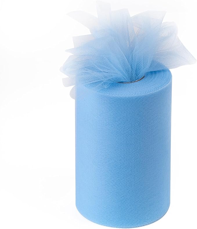 White Tulle Fabric Rolls 6 Inch by 100 Yards (300 feet) Tulle Roll Spool Fabric for DIY Tutu Skirt Baby Shower Birthday Party Wedding Decorations Christmas Craft Supplies (White)