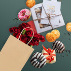 METRONIC Paper Gift Bags 5.25x3.75x8 50Pcs, Christmas Gift Wrap Bags with Handles, Brown Kraft Paper Bag for Small Business, Bulk Party Favors Bag for Birthday, Shopping, Retail, Made in USA