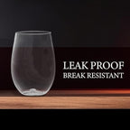 Smarty Had A Party 16 oz Clear Stemless Plastic Wine Glasses, Unbreakable Disposable Drinkware for Weddings, Parties, and Events, Bulk Set (64 Count)