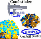 Gold and Blue Round Foil Confetti Beautiful Metallic Table Confetti for Filling Balloons, Wedding,Birthday,Party,Festival Decoration(15000PCS)