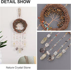 TUOKING Crystal Suncatchers for Window Tree of Life Brown Crystals Vine Wreath Sun Catchers Rainbow Maker Ornament Gift Home Garden Decoration