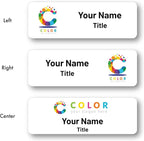 Custom Name Tags - Full Color Logo Name Tags - Scratch Resistant Metal Front & Hard Plastic Back (1x3 Inch, White)