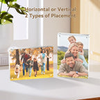 6x8 Acrylic Picture Frames, 20mm Thick Clear Frameless Magnetic Photo Frames, Double Sided Transparent Square Frame Gift for Desktop Display(3 Pack)