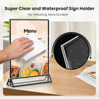 Acrylic Black Sign Holders 5x7, 12 Pack Wedding Black Table Number Holders, Double Sided Photo Display Picture Frame Paper Stand, Clear Flyer Stand Menu Holder for Wedding, Home, Party, Restaurant