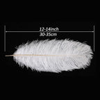 YAKRUNA 30PCS White Ostrich Feathers for Centerpieces for Wedding Birthday Gatsby Party, 12-14 Inches Bulk Decorative Plumes for Vase & Table & Christmas Tree Decor (30-35cm, White)