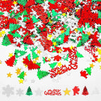 4800pcs Christmas Confetti,Xmas Table Confetti Snowflake Santa Claus Metallic Foil Sequins Glitter Table Scatters for Party Decoration