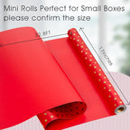 Flyhill Gold Foil Polka Dot Wrapping Paper Roll,Mini Roll Red Reversibl Gift Wrap for Birthday,Girls,Baby Shower,Wedding (17 Inch X 32.8 Feet)
