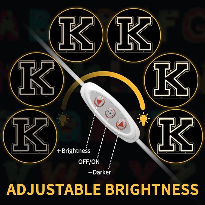 Light Up Letters K, Led Marquee Letter Lights Neon Sign, 13" Height Decorative Lighted Alphabet Number, Battery/USB Powered Led Letters Lights for Wedding, Birthday, Party, Christmas or Home Decor