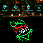 Crs Light Neon Signs for Wall Decor Beer Bar Signs for Man Cave Decor Green LED Neon Sign for Room Neon Light Sign for Wall Decor Birthday Party USB Powered