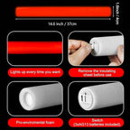 Glow Foam Sticks Bulk, 24 Pcs Red Giant LED Light Up Sticks 3 Modes Flashing Glowing Baton Wands Party Supplies for Wedding, Raves,Concert,Birthday,Christmas, Halloween,Sporting Events