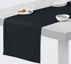 Ruvanti Linen Table Runner 108 Inches, Classic Hemstitch, Washable, Reusable, Non-Slipping, Stain Resistant- Perfect for Parties, Weddings, Dinners, Thanksgiving, Christmas, Indoor use – Black