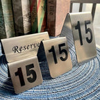 Metal Place Cards Stackable Tent Style Table Numbers,Place Card Holders for TRPG Wedding Party Restaurants Cafes Bars Gatherings Meeting Room Board Games (Black, Large 11-20)