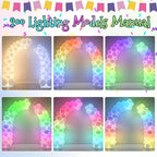 AerWo Lighted Balloon Arch Kit 8.2FT & 6FT, Free Bending Top Half Balloon Arch Stand with Base, Floor Frame for Wedding Birthday Party Baby Shower Yard Lawn Home Halloween Decorations