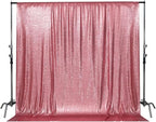 Poise3EHome 8Ft x 8Ft Fuchsia Pink Sequin Backdrop, Glitter Thick Satin Sequin Background Drapes, Sparkly Opaque Photography Curtain Backdrop for Wedding Party Holiday Festival Decor