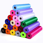 Crystal Organza Fabric Tulle - 16" by 50 Yards Sheer Fabric for Wedding Party Decoration Bridal Shower Tutu Roll Netting Spool Ribbon Wrapping (Dark Purple)