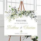 Welcome Sign Wedding With Stand, Welcome To Our Forever Wedding Sign, Wedding Entrance Sign, Wedding Directional Signs, Greenery Theme Wedding Sign Decoration