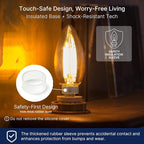 FLSNT 40W Equivalent LED Chandelier Light Bulbs, Dimmable Amber LED B11 E12 Candelabra Base Bulbs, 2200K Warm White, 330LM, 6 Pack UL,CA65 Listed.