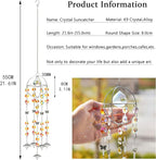Garden Suncatcher Crystal Pendant Round Shaped Glass Prisms Beads Chain Hanging Angel Ornament Rainbow Maker Aura Prism Glass Crystal Sun Catchers