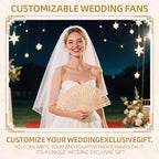1pc Personalized Wedding Fans for Guests - Custom Wooden Hand Fans with Names/Dates - Bulk Wedding Favors for Bridal Shower, Baby Shower & Parties (Wood, 1pc)