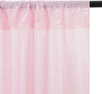 Eternal Beauty Pink Sequin Backdrop, 6x8 Ft Glitter Background Curtains for Shimmer Photography Party Wedding Birthday Back Drop Decor