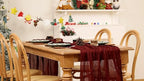 MLMW 10 Pack Christmas Table Runner Cheesecloth Burgundy Boho Cheese Cloth 160 inch Gauze Rustic Sheer Table Runner 13.3ft for Party Wedding Baby Bridal Shower Birthday