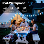 43FT Connectable String Lights Indoor Outdoor | 100LED Blue and White Globe Fairy Lights Plug in 13 Modes with Timer | Christmas Light for Bedroom Classroom Wedding Party Christmas Tree Decorations