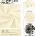 6 Pack Round Tablecloths - 120 Inch, Beige Polyester Table Cover, Stain & Wrinkle Resistant, Washable Table Cloth for Banquet & Parties