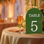 Arch Wedding Table Numbers 1-15 with Stands, 5" X 7" Double Sided Acrylic Wedding Sign Holders, Durable Non-Fading Table Number for Wedding Reception, Events, and Centerpieces