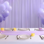 Snowkingdom Lavender Lilac Purple Table Runner, 10FT Light Purple Gauze Sheer Boho Rustic Cheesecloth Dining Table Decorations, Summer Tulle Runners for Wedding Party Baby Shower 120 inch