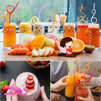 24 Pcs Silly Crazy Straws for Kids Reusable Plastic Loop Curly Crazy Drinking Straws for Classroom Activities Valentines Day Gift Christmas Birthday Wedding Party Supplies Decoration