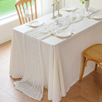 Sioloc Ivory White Cream Cheesecloth Table Runner Fall Autumn Decor for Home 10ft Table Cloth for Tea Wedding Birthday Party Baby Bridal Shower Halloween Thanksgiving