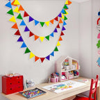 pinkblume Rainbow Party Decorations Colorful Felt Hanging Triangle Mini Bunting Pennant Banner Flag for Birthday Wedding Baby Shower Engagement Carnival Fiesta Festival Party Classroom Nursery Decor