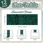 12 Pack Emerald Green Cheesecloth Christmas Table Runner 10ft Boho Gauze Fabric Cheese Cloth Table Runner 35 x 120 Inch Rustic Sheer for Wedding Decor Baby Shower Party Table Centerpiece Decoration