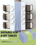 Pureegg Dusty Blue Plastic Table Runners - 20 Pack, 14'' x 108'', Water Resistant & Disposable Centerpiece Decorations for Table Cloth, Wedding, Birthday, Holiday, Baby Shower, Party, Home Decor