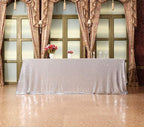 SquarePie Sequin Tablecloth 60 x 120 Inch Silver Reflect Lights Bling Sparkly Table Cloth for Wedding Party