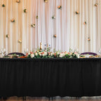 TURSTIN 2 Pieces Black Plastic Table Skirts 14 x 29 Feet for Rectangle Tables Fitted Tablecloth Disposable Table Cover for Birthday Party, Events, Banquette Baby Shower