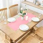 2 Pack Pink Small Short Table Runner 12 x 24 Inch Solid Color Runners Coffee Table Dresser for Daily Party Home Decoration