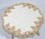 vctops Damask Lace Patchwork Tablecloth Luxury Square Small Table Cover Elegant Floral Embroidered Lace Table Cloth for Party Kitchen Dinning Picnic Decoration (Type B,22"x22")