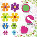 Car Flower Magnet Funny Magnetic Decals Decorations Cute Fridge Magnets 60s Flower Cutout Magnet for Car Home Door Whiteboard Refrigerator (24 Pieces,3.9 x 3.9 Inch, 2.2 x 2.2 Inch, 5.1 x 5.1 Inch)
