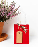 qiqee 50-Packs Red Paper Gift Bags with Handles Bulk 4.5"x2.5"x6" Mini Size Party Favor Bags Multiple Uses