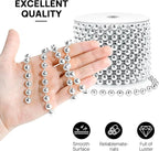 Craft String Pearls 8MM Pearl Bead, 33 Feet Silver Faux Pearl Garland Spool Roll Strand Wedding Party Decoration, Christmas Tree Decorations