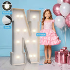 4FT Marquee Light Up Letters N,Party Decoration Large Marquee Light Up Letters with Weighted Water Bag,Pre-cut Foam Board Set Can Be Used for Birthdays,Weddings,Baby Anniversaries