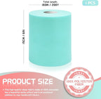 6" x 200 Yards Aqua Blue Tulle Fabric Rolls, Blue Spool Tulle Ribbon for DIY Tutu Skirt Wedding Decoration Baby Shower Birthday Party Backdrop Christmas Gift Wrapping Bow Craft Supplies