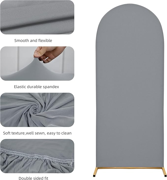 Wedding Arch Cover 7.2FT Arch Backdrop Cover Spandex Fitted Arch Cover for Round Top Chiara Backdrop Stand Covers for Wedding Birthday Party Baby Shower Banquet Ceremony Decoration