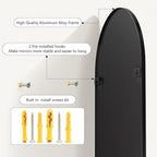 Arched Wall Mirror for Bathroom,Mirrors for Wall,28''x40'',Vanity Mirror for Bedroom Dresser, Entryway, Living Room, Metal Frame (28''x40'',Black)